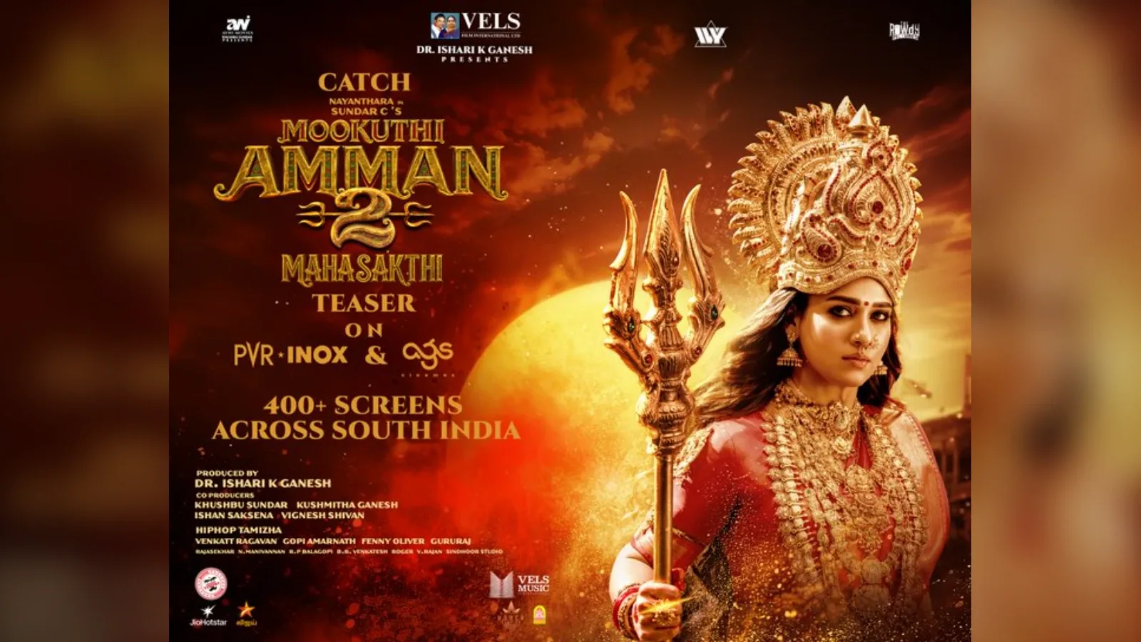 Mookuthi Amman 2 teaser plays before Jailer 2 on 400+ screens