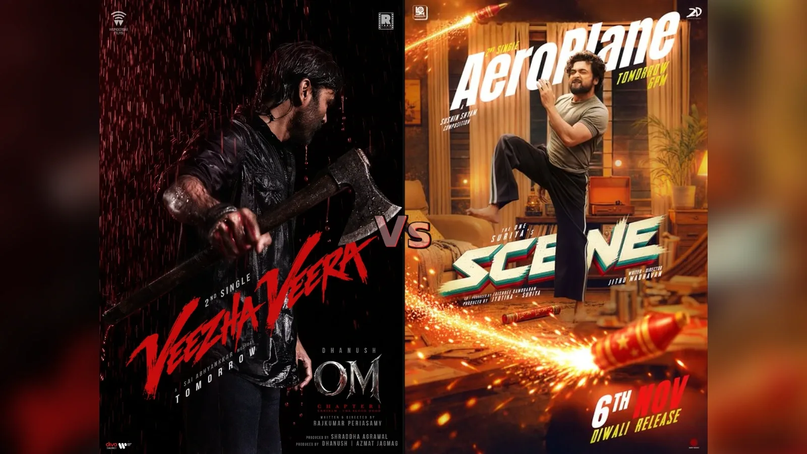 Scene's Aeroplane and Om's Veezha Veera both arrive on 19 October