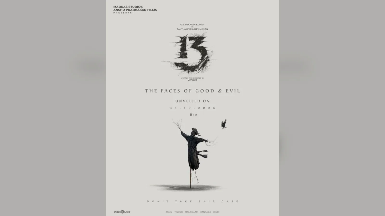GV Prakash and Gautham Menon's 13 reveals good and evil on 31 Oct